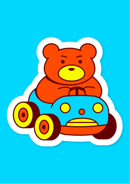 Design showcase example — bear character brand concept